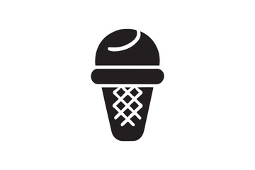 simple and unobtrusive ice cream vector silhouette illustration isolated in white background