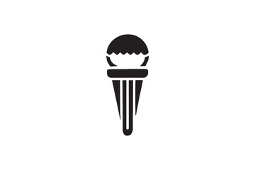 simple and unobtrusive ice cream vector silhouette illustration isolated in white background