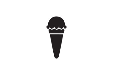 simple and unobtrusive ice cream vector silhouette illustration isolated in white background