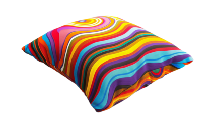 Psychedelic Pillow on transparent background PNG.