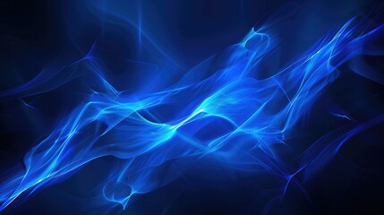 Fototapeta premium Abstract blue light waves create a dynamic and ethereal visual effect.