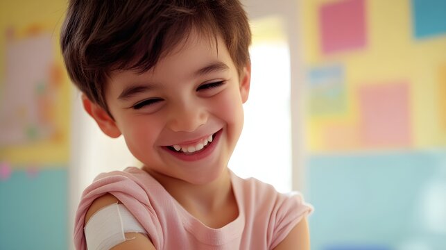 happy child after vaccination