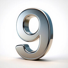 3d silver number 9