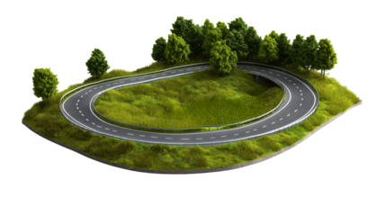 Scenic Winding Road Through Lush Green Countryside Landscape