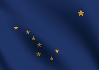 Alaska flag official colors and proportion digital vector illustration. Pleated flag.