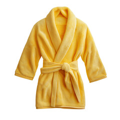 Soft yellow bathrobe isolated on transparent white background