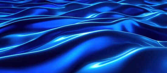 Obraz premium Abstract Blue Silk Waves: A Serene Digital Artwork