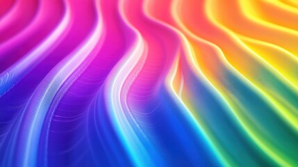 Obraz premium Vibrant Rainbow Abstract Waves: A Symphony of Color