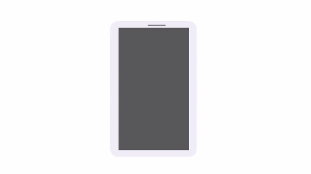 Phone with blank screen on white screen. Smartphone mockup and technology concept. Animation