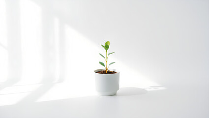 Fototapeta premium Nature-Inspired Minimalism Featuring Green Elements for Eco-Friendly Design