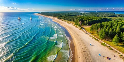Fototapeta premium Baltic Sea Beach Vacation: Sunny Coastline Landscape