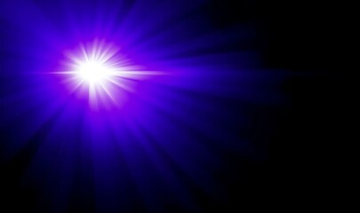 Bright purple starburst, cosmic explosion in deep space, vibrant lens flare, celestial phenomenon, galactic violet glow, ethereal interstellar radiance, cosmic energy burst.