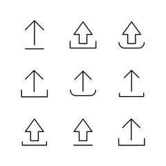 Upload icon set. load data symbol