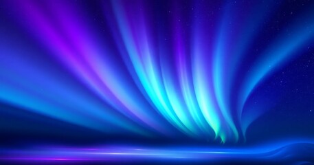 Purple and blue gradient with vertical lines of light, stars, and a bokeh effect. Isolated on a black background, Abstract energy waves, vibrant blue and purple hues, glowing light streaks, 