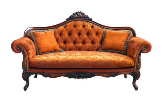 Soft sofa isolated on white background. Furniture item for home, hotel and office.