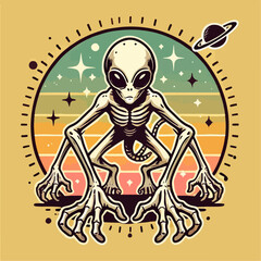 cartoon ufo in space