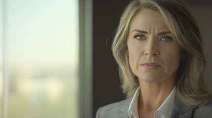 Confident Businesswoman Portrait in Smart Attire Reflecting Leadership and Empowerment in Casual Corporate Setting