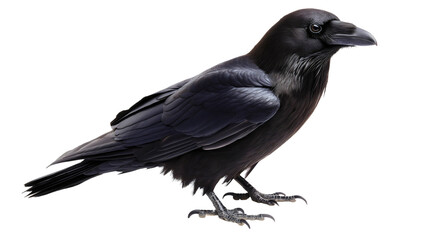 Obraz premium Majestic European Raven Perched in Natural Habitat Close-up with Glossy Feathers