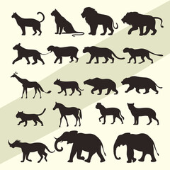 Comprehensive Animal Silhouette Collection: 300 Vector Wildlife Icons for Design.