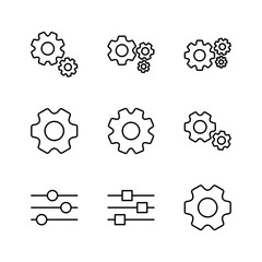 setting Icon set. Cog settings Icon Symbol