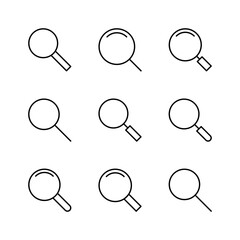 Search icon set. search magnifying glass icon