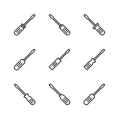 Screwdriver icon set. tools icon vector