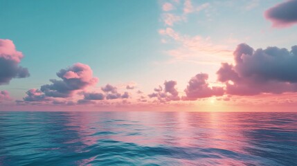 Gentle Waves Rolling on a Quiet Beach at Dawn with a Sky Blushing in Soft Pink and Blue Hues