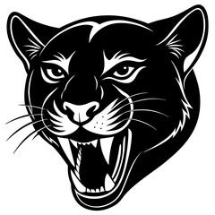  laughing cougar head silhouette vector illustration