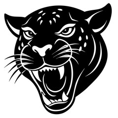  laughing jaguar head silhouette vector illustration