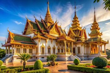 Fototapeta premium Cambodia Royal Palace Ceremonial Pagoda, Phnom Penh - High-Resolution Stock Photo
