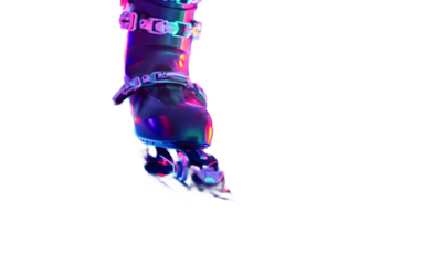 Neon Ski Resort on transparent background PNG.