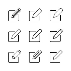 Edit icon set. edit document icon. edit text icon. pencil. sign up