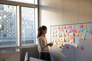 Businesswoman thinking about future strategy for her startup