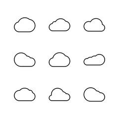 Cloud icon set. cloud vector icon