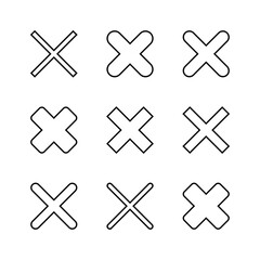 Fototapeta premium Close icon set. Delete icon vector. cross sign