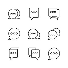 Chat icon set. speech bubble icon. comment icon vector. message. contact us
