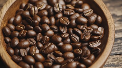 Fototapeta premium Coffee beans. Fresh roasted coffee beans. Dark. Brown. Caffeine. Aroma