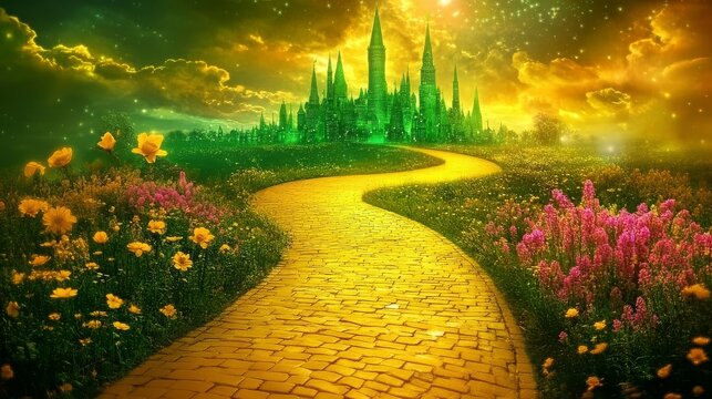 Experience the charm of a magical emerald city set in a vibrant springtime.