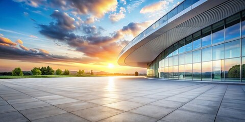 Clean Tech Minimalist Landscape: Modern Architecture & Blank Space