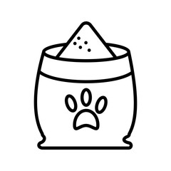Animal Meal Line Icon. Pet Nourishment Icon in Black and White Color.on white background
