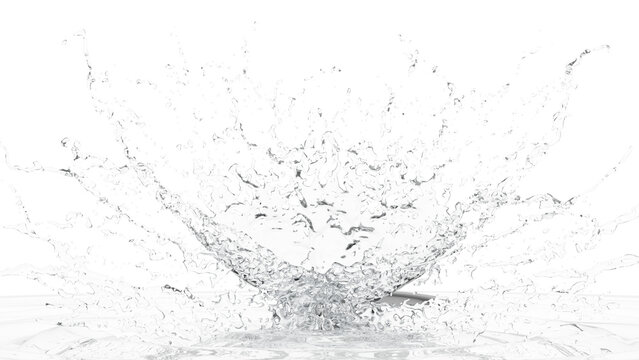 Dramatic water splash explosion against black background, studio shot, perfect for advertising or design