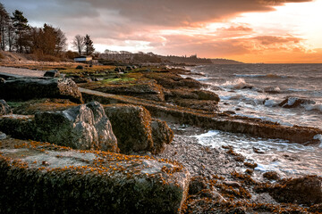 sunset over the river Clyde