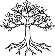 mangrove tree outline vector illustration