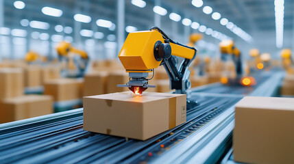 Fototapeta premium AI systems enhance efficiency in global logistics by optimizing supply chain operations with advanced automation technology