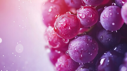 Close-up of a ripe grape cluster with rich purple and red tones on a white background