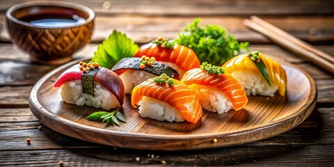 Close-up of Fresh Sushi on a Plate - Authentic Japanese Cuisine