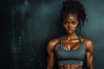 Obraz premium fit woman in a sports top looking at the camera after a workout