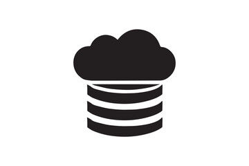 simple and subtle cloud vector silhouette black and white, set against a white background. 