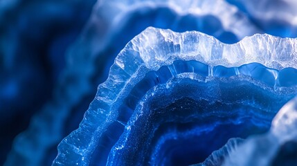Obraz premium Close-Up of Intricate Blue Crystal Layers with Sparkling Textures and Detailed Patterns