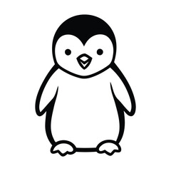 Cute Baby Penguin icon vector clipart.